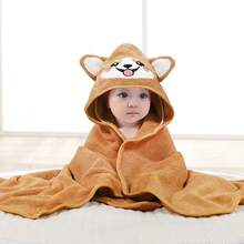 1 Stück unisex Baby Tier Gesicht Kapuzenhandtuch, einzigartiges Tier Design Baby Kapuzenhandtuch, super weich Neugeborenen Badetuch, essenzielles Baby Kapuzenhandtuch, Korallen Fleece Cartoon Kinder Kapuzen Umhang Badetuch, geeignet für alle Jahreszeiten