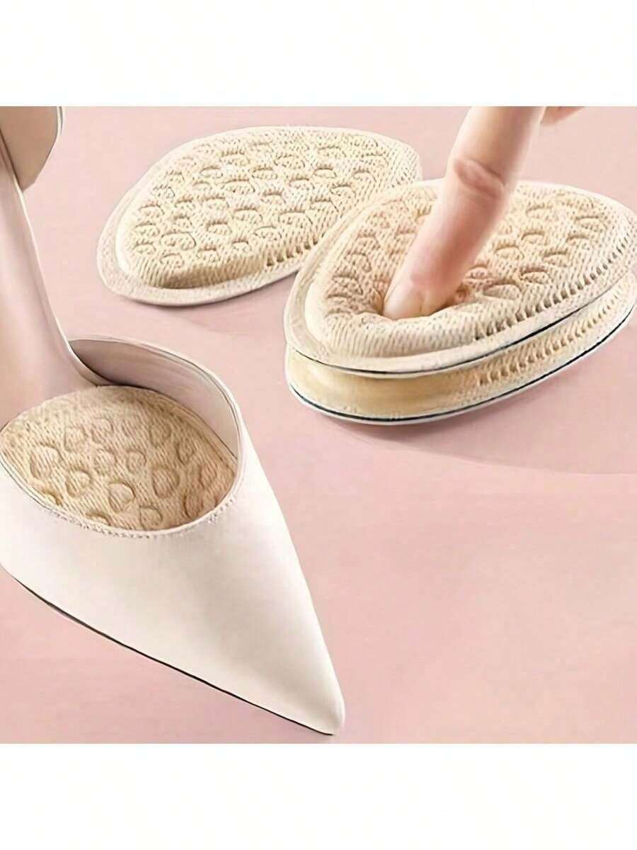 1pair Women's Half Size Shoe Inserts, Anti-Slip Breathable Sweat-Absorbing Foot Pads - Optional - View 1