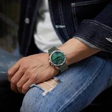 Smart Watch Strap - Khaki Green (Black Buckle) - View 6
