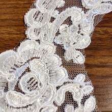 1 Yard Solid Color Vintage Polyester Wavy Embroidery Lace, All Season Bridal Accessory And Handcraft DIY