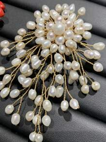 Elegant And Charming Pearl Brooch, Stylish And Handmade Wrapped Pearl Flower Decoration Brooch, Suitable For Ladies' Dinners, Holiday Gatherings, Work And Reception, Any Occasion To Wear, Is The Best Holiday Gift For Lovers.