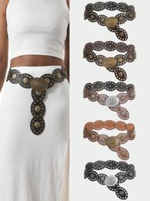 1 件女士波西米亚风 PU 皮革宽腰带，时尚百搭复古西部牛仔风格秋季、秋季、万圣节 - 腰帶 - 查看 13