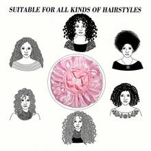 1/2Pcs Silk Bonnet For Sleeping, Satin Hair Bonnets, Soft Elastic Band Silk Sleep Cap, Silk Hair Wrap For Curly Hair, Hair Cover, Black-Colored Beads, Hair Cap (Random Color) - Multicolor - View 6