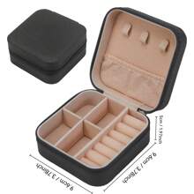 High-End Jewelry Box Portable Necklace Ring Dustproof Storage Box, Earrings Earrings Elegant Jewelry Box Leather Simple Jewelry Box With Lid, Large Capacity Jewelry Organization Box