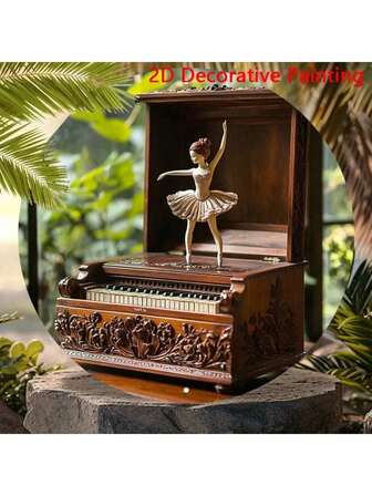 1个优雅的扁平金属钢琴音乐盒，带芭蕾舞女图案，8x8英寸扁平金属标牌2D墙面艺术装饰，农舍风格金属墙饰，适用于家居、办公室、酒吧、咖啡馆、室内外场所 - 理想的礼物，款式随机，家居装饰，房间装饰，生日、毕业等场合的墙面装饰礼物，孔位随机。