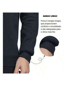 Zukker Men's Crew Neck Sweatshirt Cotton Coat Flannel Cold Weather Blouse Immediate Shipping - White - View 2