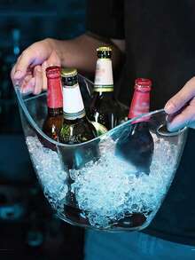 1 4L 大容量塑料冰桶，适用于冷却饮料、香槟、威士忌、水果、牛奶等。可用于节日装饰和家庭烹饪、酒吧、厨房、户外、学校、宿舍、大学必需品、国庆节、返校季节、弯头尺、冰格、冰块、桶、酒吧配件、午餐盒、冰桶、派对装饰 - 無色 - 查看 12