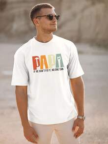 Men's "If Dad Can'Fix It, No One Can" Pattern Cotton-Shirt - Funny Tool Design, Including Hammer, Screwdriver, And Wrench, Soft Breathable Fabric, Casual Round Neck Short Sleeve, Washable, Comfortable And Fashionable Father's Day Gift, Father's Day-Shirt, Fun Printed Shirt, Durable Printing Quality, High-Quality-Shirt Daily Wear, Printed-Shirt, Funny Gift Men Cotton Menkpop Labor Day Men Clothing Manfinity Romwe Shirts Men Shirts Graphic Tees Camisas Para Hombre Graphic Tees Graphic Te