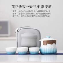 Lotus, One Pot and Three Cups, Gradient Blue