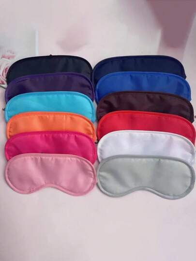 Colorful Sleeping Eye Mask, Satin Fabric, Suitable For Air Travel & Rest, Blackout Eye Cover,School,Back To School,Travel,Travel Essentials,Home Essentials,Eye Mask,Sleep Mask