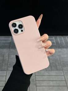 Ốp lưng điện thoại silicon cao cấp họa tiết vải thiều tương thích với Apple IPhone 16 Pro Max, ốp lưng chống sốc màu trơn đơn giản tương thích với IPhone 14 Plus, 13 Pro Max, 15 Pro, 12/11, thiết kế lấy cảm hứng từ Dopamine dành cho nam và nữ - Màu Hồng baby - Xem 4