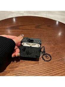 Heart/Cross/Musical Note/Lion Design Shockproof Protective Case Compatible With Apple Wireless Earphones - 109 Black Heart - View 5
