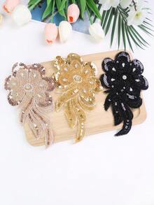 Multiple Classic Pearl Embroidery, Tube Beads, Crystal Sequins, Rhinestone Embroidered Appliques, DIY Clothing Accessories, Wedding Dress Decorations - Multicolor - View 7