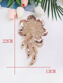 Multiple Classic Pearl Embroidery, Tube Beads, Crystal Sequins, Rhinestone Embroidered Appliques, DIY Clothing Accessories, Wedding Dress Decorations - Multicolor - View 13
