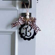 Cute Rear View Mirror Accessories Leopard Print Car Charm Pendant Handmade Bow Mirror Hanging Ornament Home Office Decor For Women Girls B - B - View 5