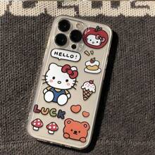 Sanrio Sanrio Hello Kitty Ice Cream IPhone Case - 3D Swirl Design Cute TPU Cover Compatible With IPhone 16 Pro/15 Plus/14/13/12 | Licensed Summer Soft Gel Protective Shell With Anti-Yellowing Waterproof Shockproof Anti-Fall Scratch Resistant