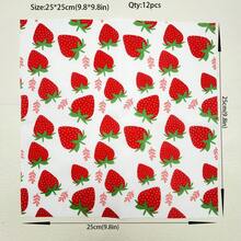 12 sztuk 25*25 cm (9,8*9,8 cala) Seria owoców Ręcznie robiony patchwork DIY Szycie Tkaniny Pakiet - Wielokolorowe - Zobacz 2