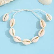 2pcs/Set Shells Natural Hand Knitting Chain Rope Girl Choker Bracelets Beach Holiday Jewelry Gift Adjustable