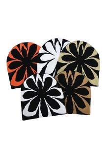 1 pieza Gorro de punto con gráfico, gorra de punto versátil y cálida, otoño/invierno