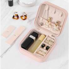 High-End Jewelry Box Portable Necklace Ring Dustproof Storage Box, Earrings Earrings Elegant Jewelry Box Leather Simple Jewelry Box With Lid, Large Capacity Jewelry Organization Box