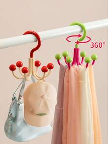 1pc Creative Cute Six Claw Hooks, 360 Degree Rotating Multi Functional Home Hanging Clothes, Bag Rack, Hat Hooks. Accessory Storage, Clothes Hooks - Multicolor - View 4