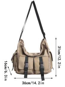 Japanese Style New Simple Men Messenger Bag Large Capacity Waterproof Student Campus Backpack Shoulder Bag Casual Daily Commute Bag School Bag Side Bag