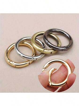 30/10pcs Openable Metal Spring Clasp Ring Round Carabiner Keychain Clip Hook Buckle Bag Chain Connector For Jewelry Making DIY Accessories Small Business Supplies