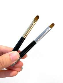 1pc/2pcs/4pcs Gold Silver Mini Soft Multifunctional Portable Lip Brush, Concealer Brush, Lipstick Blending Brush