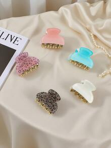5 件颜色随机选择，韩式甜美迷你夹，精致小发夹，日常使用的多功能发饰，时尚豹纹迷你发夹，个性化甜美酷炫风格，多巴胺刘海，侧夹适合日常旅行、聚会、海滩派对以及夏季、秋季和返校季节佩戴秋季发饰优雅
