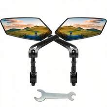 2 Gương chiếu hậu xe đạp có thể điều chỉnh độ nét cao, góc nhìn bên xoay 360° dành cho xe đạp leo núi, Gương an toàn góc rộng với phụ kiện gắn tay lái đa năng, góc nhìn lớn chất lượng cao - màu đen - Xem 4