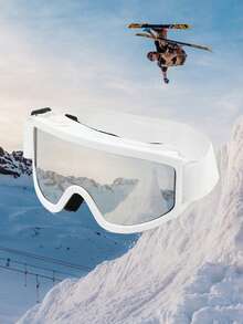 New Large Frame Skiing, Cycling And Climbing Windproof Men's Goggles, Anti-Wind And Ski Goggles Autumn Accessories - White Frame White Mercury - View 3