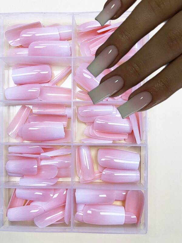120 Rectangular Minimalist Gradient Fake Nails To Enhance Your Style, Suitable For DIY Fake Nails For Women And Girls