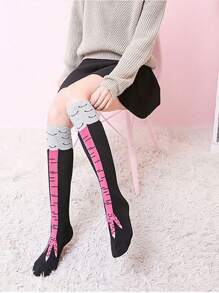 1 Pair Funny Chicken Feet Design Socks, Entertaining Party Decoration Socks, Suitable For Dates, Gatherings, Humorous Party Occasions, Students, JK Uniform Long Socks, Leg Shaping Socks, Halloween, Christmas Party Socks