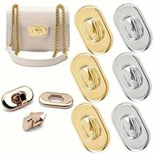 4pcs Iron Snap Button Clasps For DIY Purse & Handbag Making - Durable Metal Twist Lock Fasteners, Secure Closure For Bags & Accessories - Multicolor - View 2