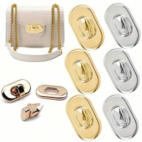 4pcs Iron Snap Button Clasps For DIY Purse & Handbag Making - Durable Metal Twist Lock Fasteners, Secure Closure For Bags & Accessories