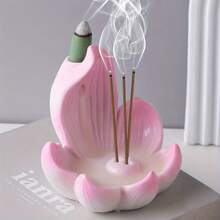 Fshonbutie Räucherstäbchenhalter, multifunktionale Harz Lotus Blumen Heimdekoration Räucherstäbchenhalter für Schlafzimmer, Wohnzimmer, Büro, Altar - Verschiedenfarbig - Übersicht 8