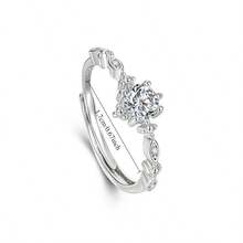 1pc Stainless Steel Fashion Simple Exquisite 4-Claw Diamond Engagement Ring, Romantic Minimalist Design For Women - 4-claw Diamond Ring - View 5