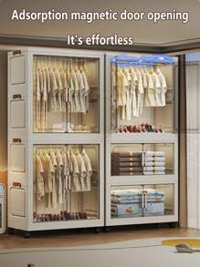 5/4/3/2/1 Tier Luxury Hanging Wardrobe Closet, Easy Assembly Bedroom Clothes Storage Cabinet, Rental Home Kids Armoire