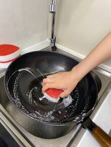 6个/2个/1个心形海绵清洁器，适用于厨房、洗碗、洗锅、浴室清洁，是送给长辈的理想礼物 - 紅白愛心 - 查看 12