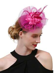 1 قطعة من قبعات التافك للنساء لحفلات الشاي وحفلات الفروسية بولاية كنتاكي وحفلات الزفاف، مزينة بالأزهار والشبكة الحجابية،اكسسوارات شعر، قبعة ديربي، قبعة صغيرة، طاقية صغيرة