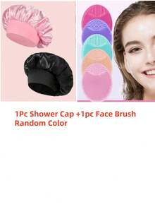 1/2Pcs Silk Bonnet For Sleeping, Satin Hair Bonnets, Soft Elastic Band Silk Sleep Cap, Silk Hair Wrap For Curly Hair, Hair Cover, Black-Colored Beads, Hair Cap (Random Color) - Multicolor - View 10