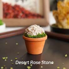 1 pieza de Piedras de cristal de amatista natural en una base de maceta de arcilla mini | Artesanía tipo maceta de piedra curativa | Decoración y ornamento de energía de Feng Shui para el hogar