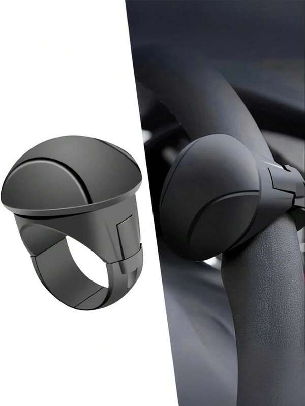 Silicone Steering Wheel Spinner Knob - 360°Rotation, Anti-Slip, Single Handed Operation, Fits All Cars, Black