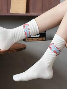 20 Pairs Abstract Art Print Graffiti Crew Socks For Men, Street-Style, Suitable For Daily Wear, Fall Socks - Multicolor - View 9