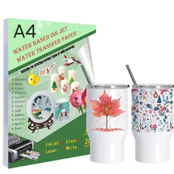 Papier de transfert par frottement A4 pour imprimante à jet d'encre haute résolution, pour conception DIY sur tasses