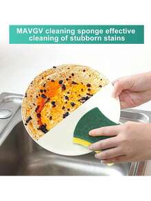1/6/12/24pcs Cleaning Sponge, Scouring Pad, Square Dish Cloths, Simple Style Dish Towel, Cleaning Cloth For Sink Or Kitchen Stove, Antibacterial Washable Cleaning Brush, Kitchen Stuff Kitchen Cleaning Gadget