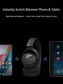 JBL Tune 670NC 自适应降噪头戴式蓝牙耳机，支持无线和有线模式，70 小时电池续航，可折叠轻巧设计，非常适合 PC/笔记本电脑、游戏、在线课程、音乐和旅行 - 藍色 - 查看 11