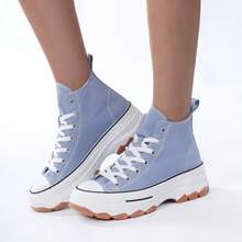 INNERSECT Women's Chunky Platform Canvas Trainers Retro Daily Sneakers Lace-Up Casual Shoes