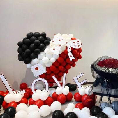 12-Inch Matte Black, Red And White Latex Balloons, Wholesale For Birthday Party, Graduation, Racing, Poker Decorations, Gender Reveal, Baby Shower, Birthday, Bridal Shower, Wedding Party Decorations