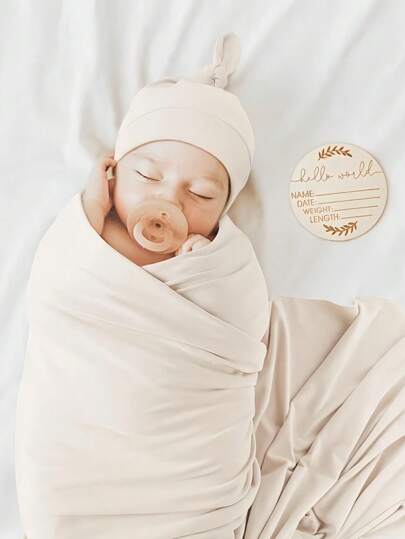 1 Set (Puckdecke + Mütze) 0-3 Monate Baby Puckwickel, Neugeborenen Puckdecke, tragbare Säuglingsdecke, Puckwickel, leicht zu wechselnder Puckwickel, tragbare Babydecke, Säuglings Puckwickel